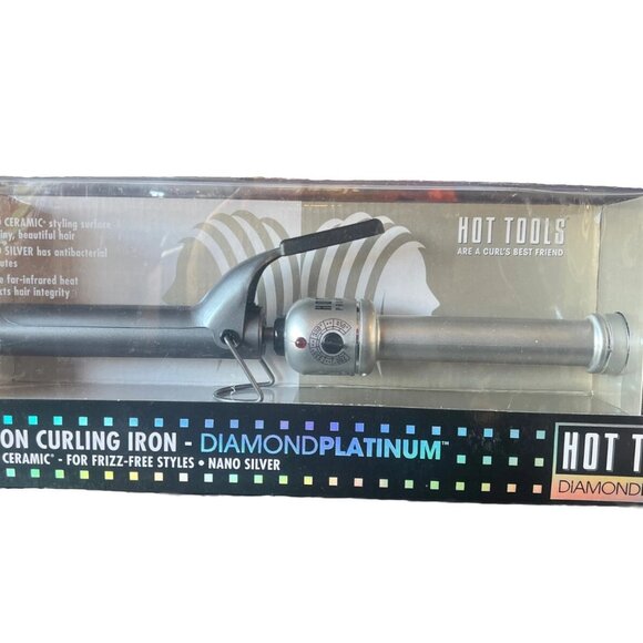 NEW Hot Tools Diamond Platinum 1" Salon Curling Iron Model HTP05 - Picture 2 of 2